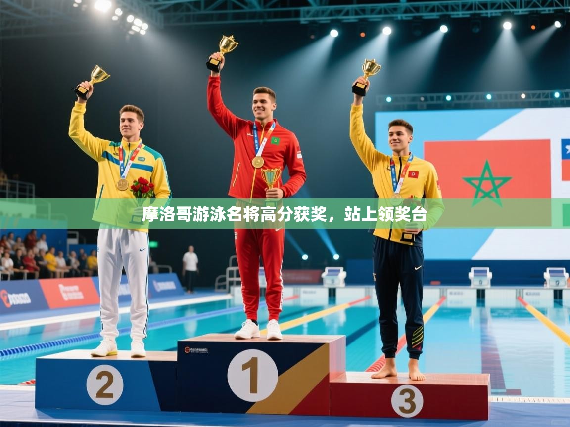 摩洛哥游泳名将高分获奖，站上领奖台  第2张